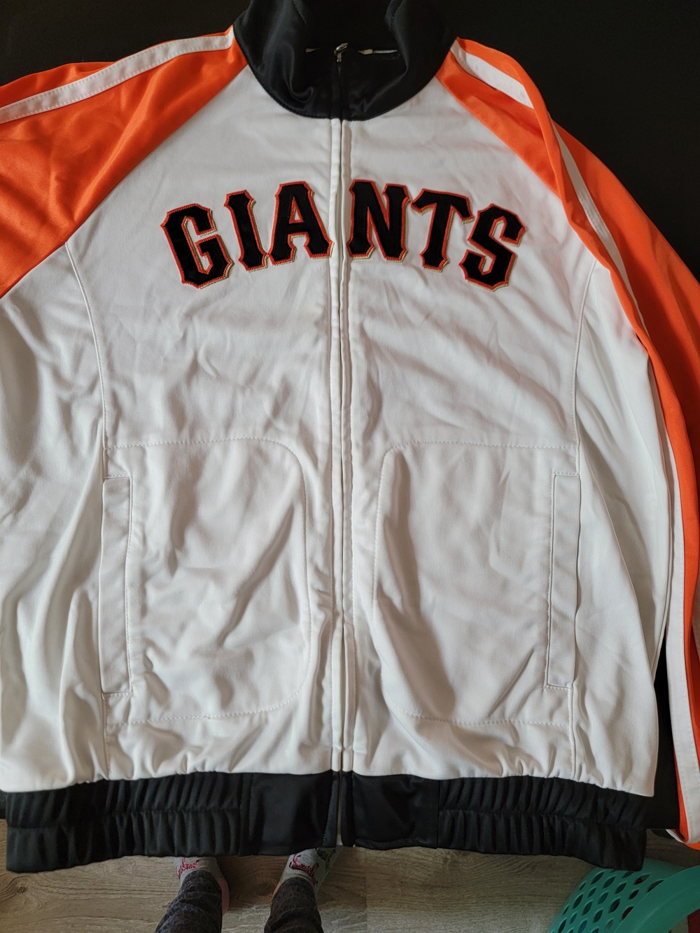 Giants White & Orange Zip-Front Jacket